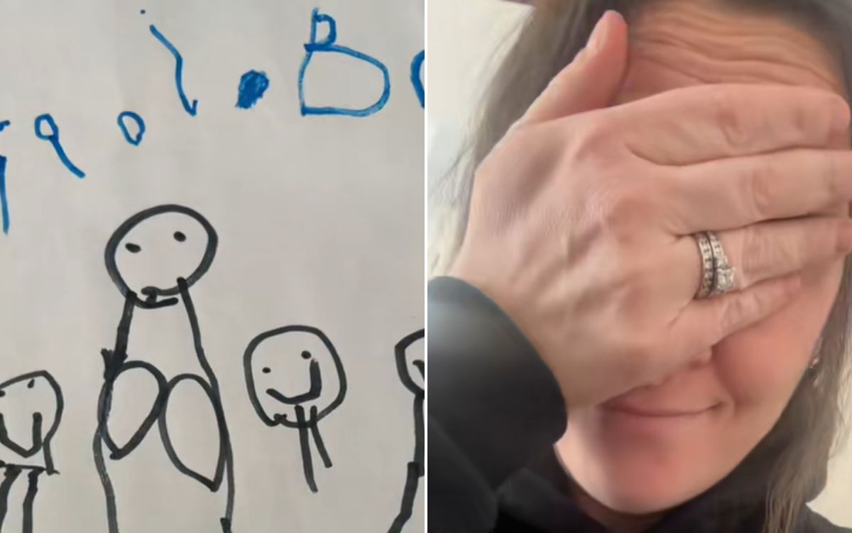 4-Year-Old Draws Family, Mom Can’t Help Notice One Detail ‘Looks Different’