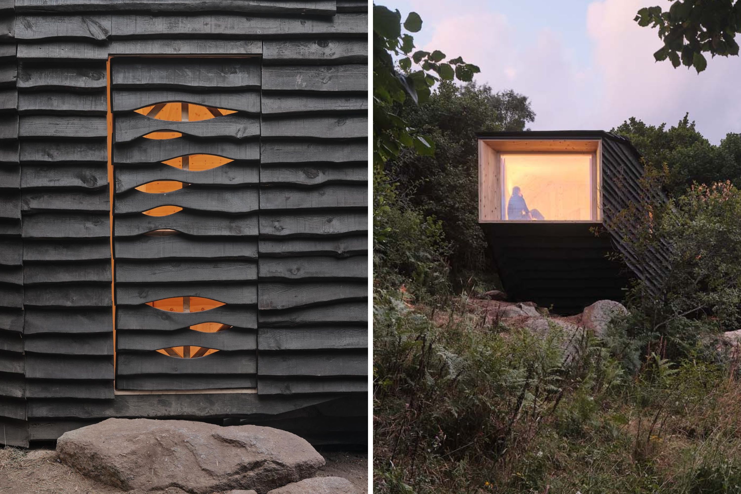 Inside a Tiny 2-Person 215 Sq-Ft Forest Cabin That Can Survive Wildfires