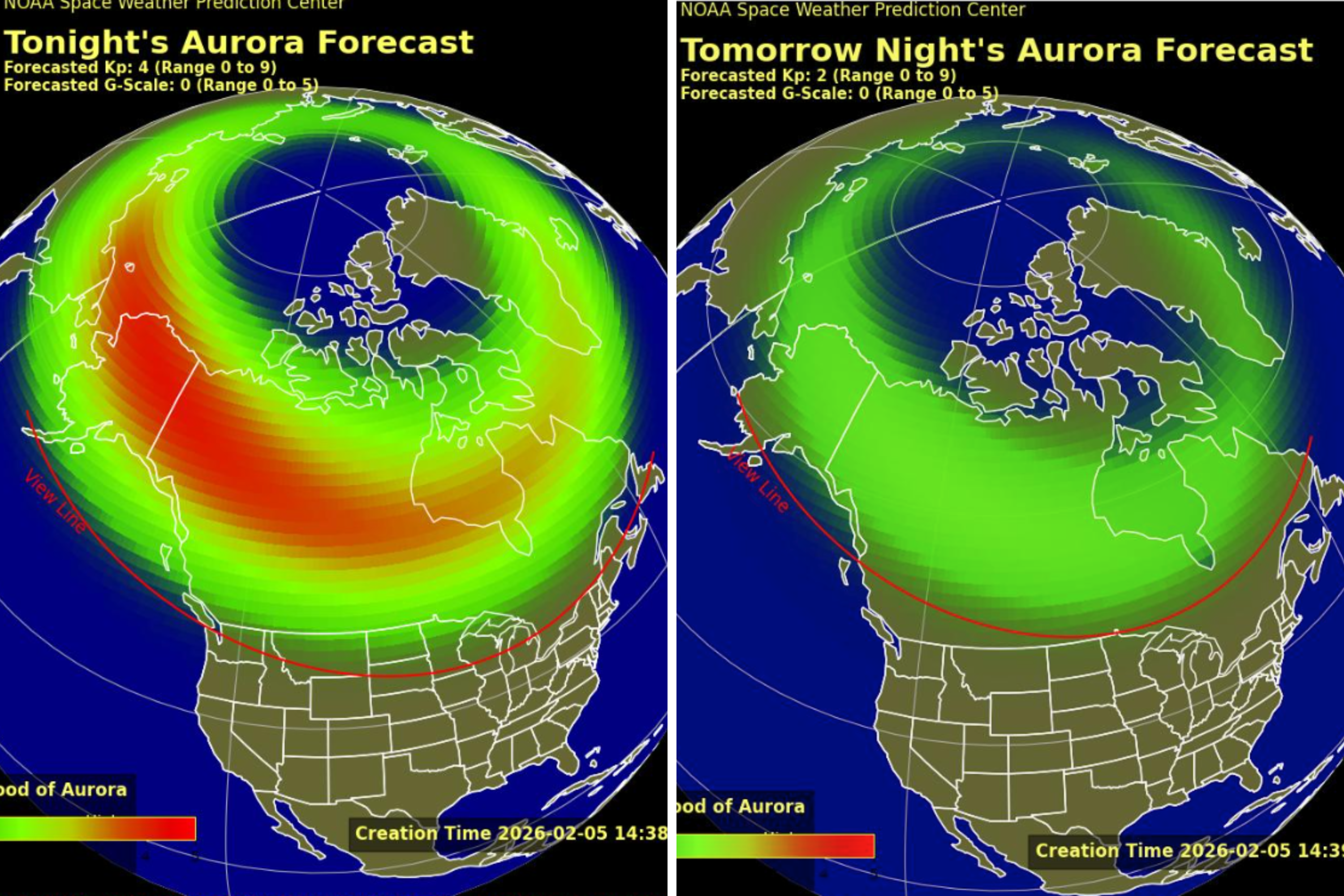 Map Shows States Where Northern Lights May Appear Tonight