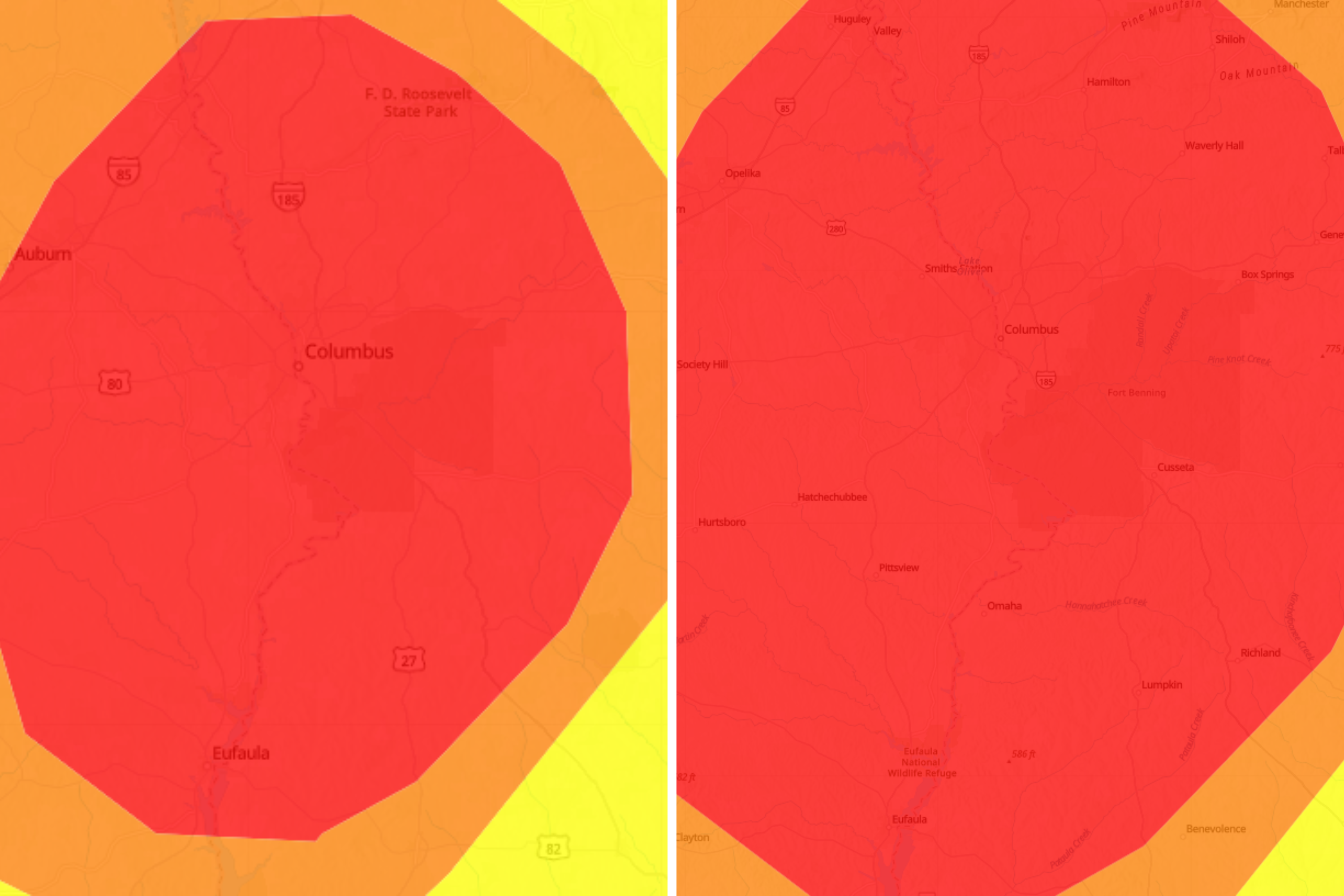 Thousands Advised To Stay Inside in Georgia, Alabama