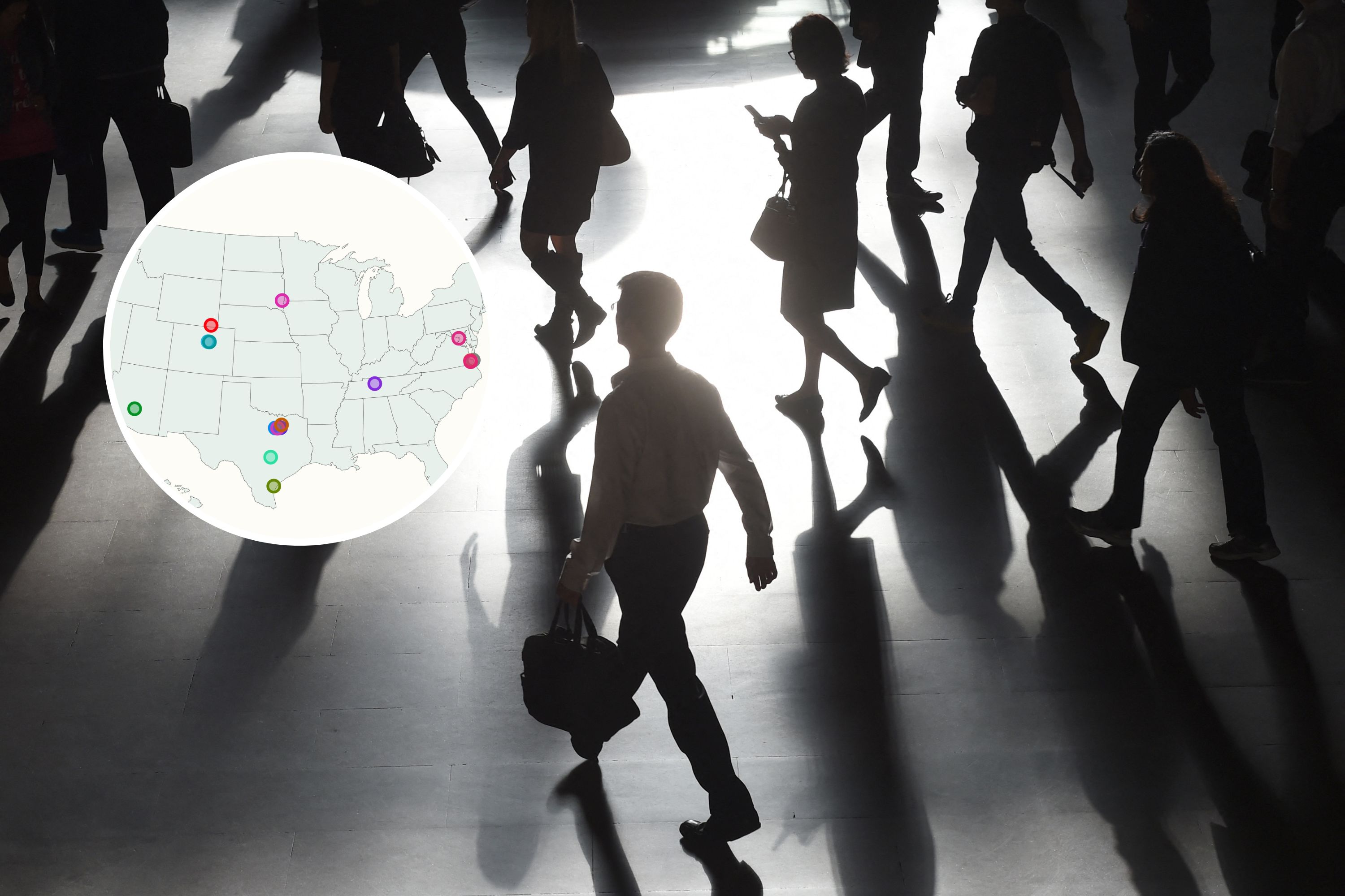 Map Shows Hardest-Working Cities in US