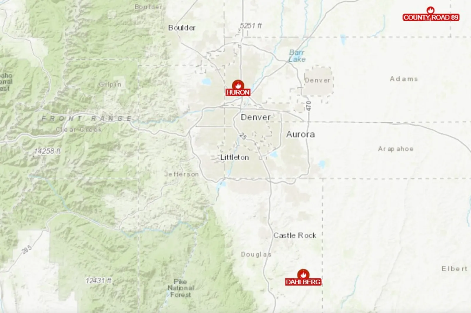 Map Shows Wildfires in Colorado Prompting Evacuations