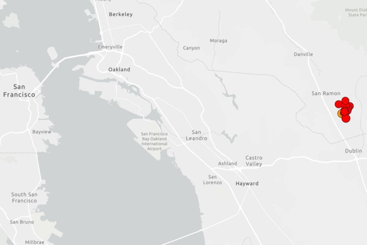Earthquakes strike San Ramon, Bay Area in under 2 hours: USGS,Flourish | Data Visualization & Storytelling