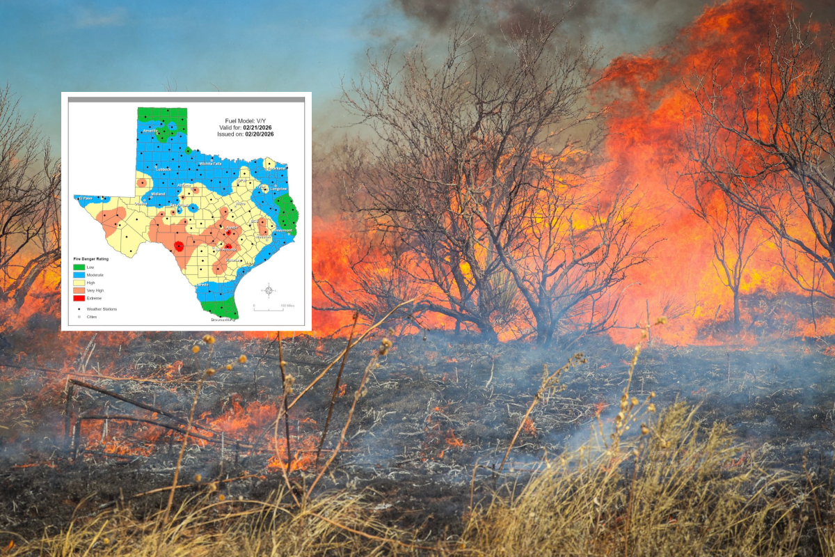 Map shows new wildfire dangers in Texas