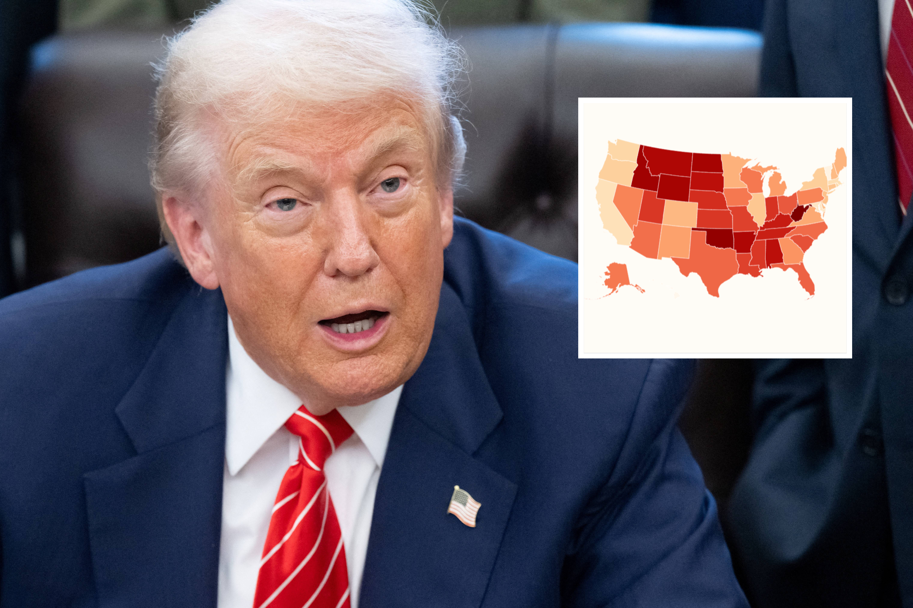 Trump's Approval Rating Change in Each State Since Alex Pretti Shooting