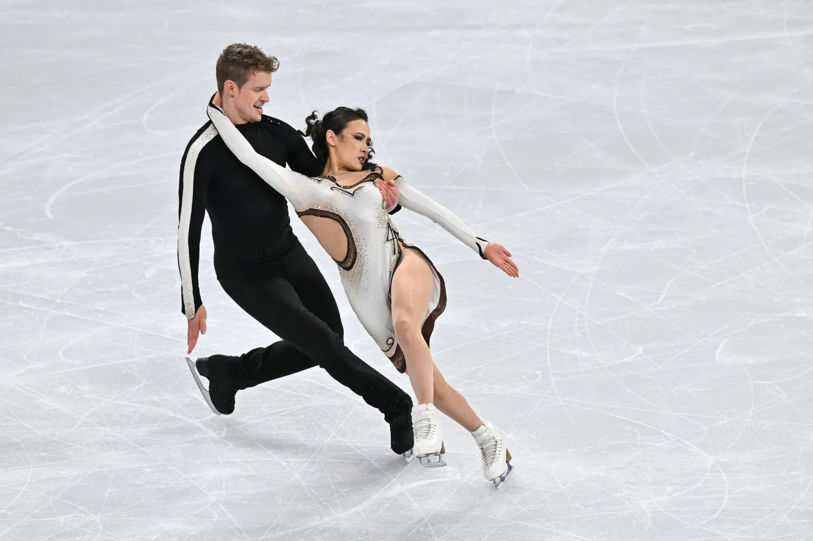 Madison Chock and Evan Bates of the United States compete in the Ice Dance Free Dance during the ISU World Figure Skating Championships at the Bell Centre on March 23, 2024 in Montreal, Quebec, Canada.