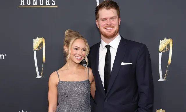 Seattle Seahawks QB Sam Darnold and his fiancee Katie Hufnagle