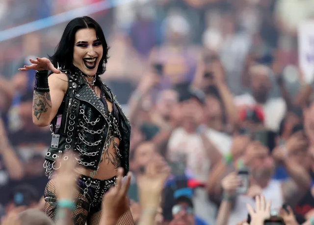 Rhea Ripley makes her entrance at WWE SummerSlam 2025