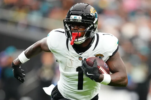 Travis Etienne #1 of the Jacksonville Jaguars.