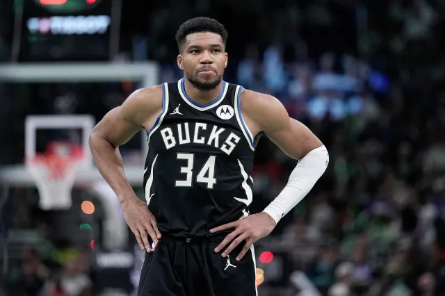 Giannis Antetokounmpo #34 of the Milwaukee Bucks.