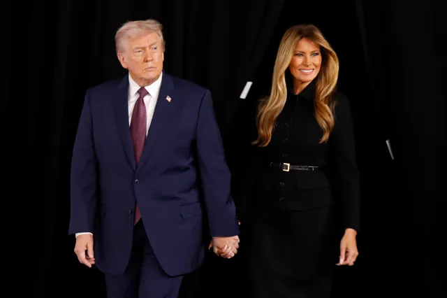 Donald Trump and Melania Trump attend the world premiere of Amazon MGM's "Melania" at The Trump-Kennedy Center on January 29, 2026 in Washington, DC.