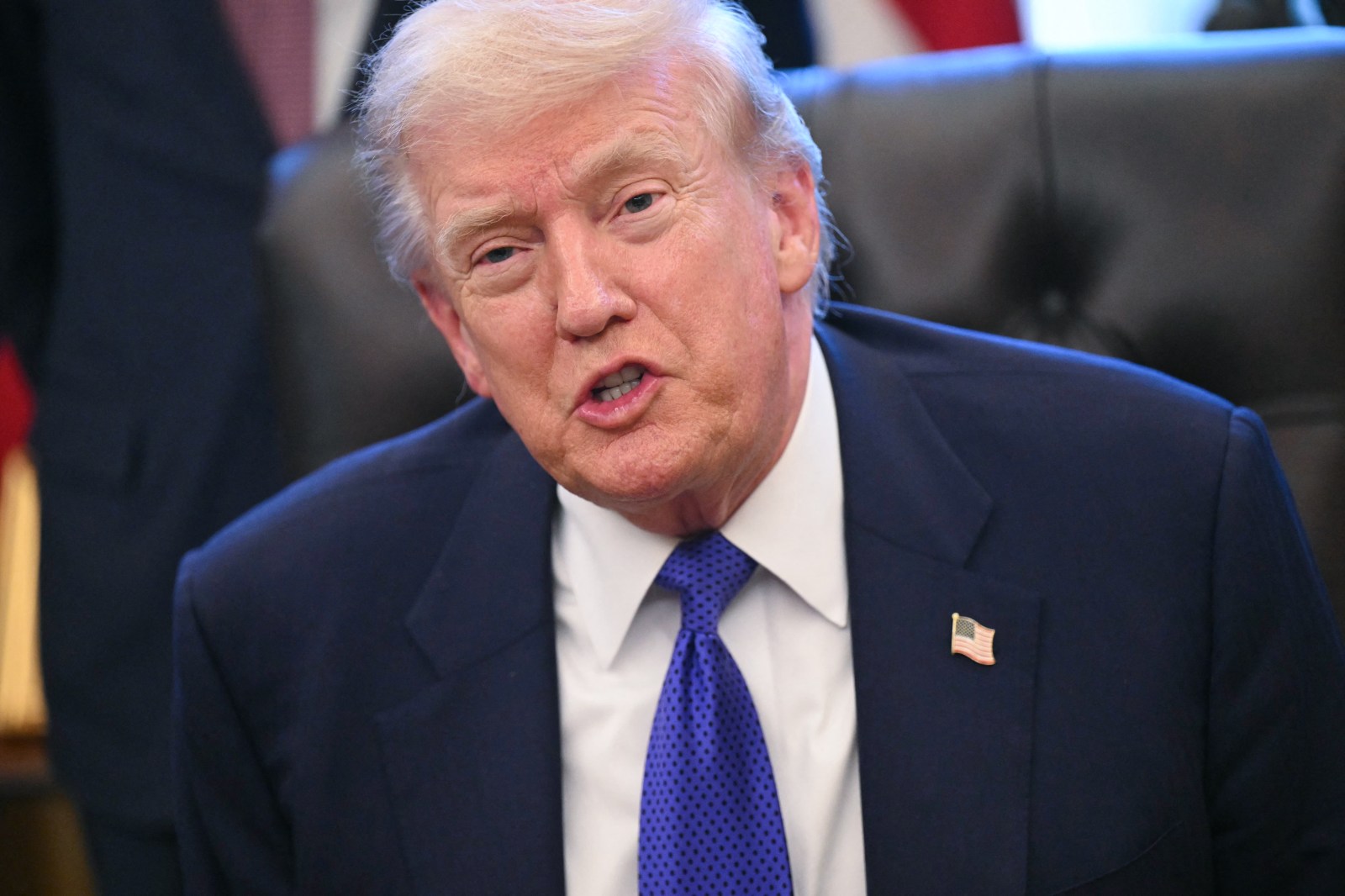 US President Donald Trump speaks to the press in the Oval Office of the White House in Washington, DC, on February 2, 2026. 
