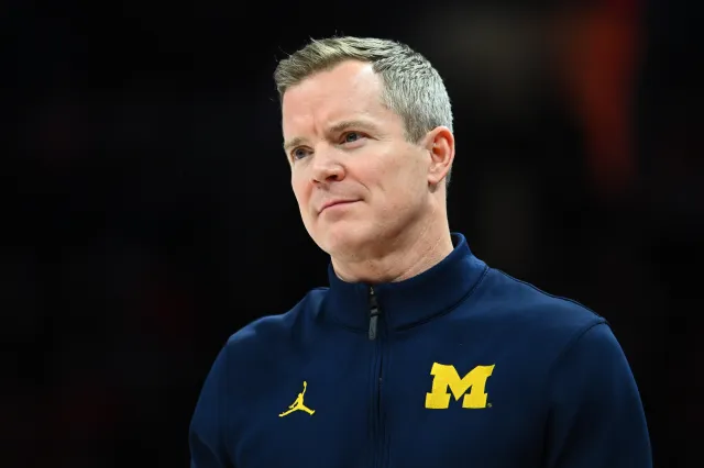 Head Coach Dusty May of the Michigan Wolverines