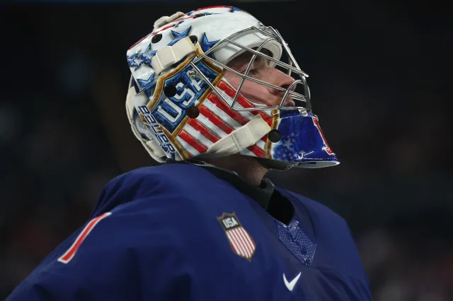 Jeremy Swayman #1 of Team United States