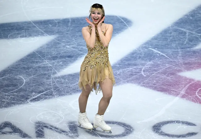 USA's Alysa Liu reacts after competing in the figure skating women's single free skating final during the Milano Cortina 2026 Winter Olympic Games at Milano Ice Skating Arena in Milan on February 19, 2026. (Photo by WANG Zhao / AFP via Getty Images)
