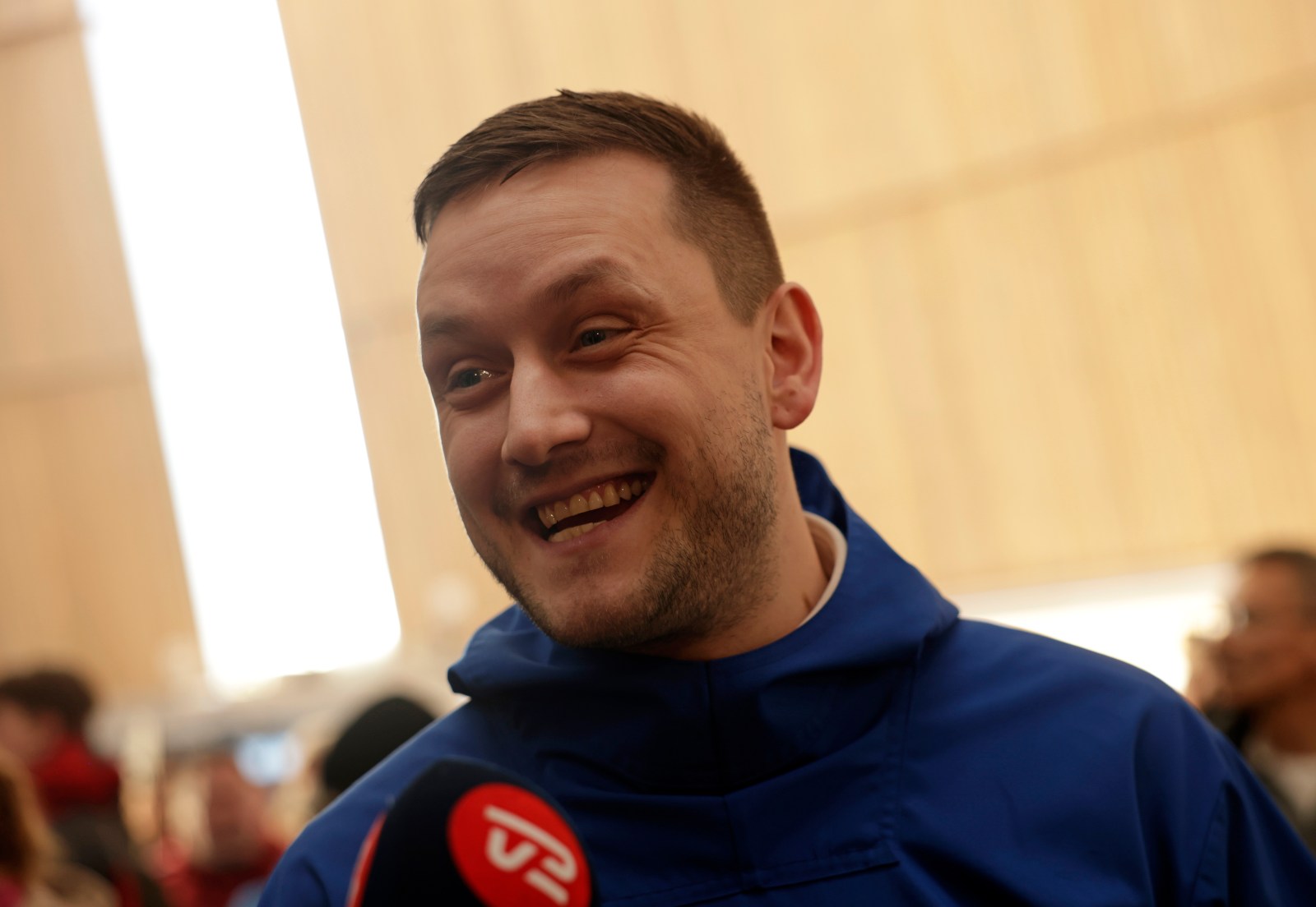 NUUK, GREENLAND – FEBRUARY 18: The Prime Minister of The Government of Greenland, Jens-Frederik Nielsen takes part in a traditional kaffemik at Katuaq, The kaffemik is open to the public and provides The King the opportunity to meet residents of Nuuk, on the first day of King Frederik X’s visit to Greenland on February 18, 2026 in Nuuk, Greenland.