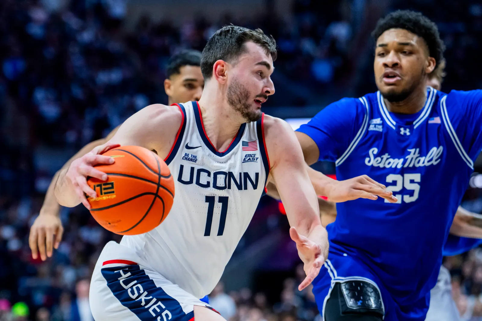 UConn Huskies star Alex Karaban plays in home game against Seton Hall Pirates