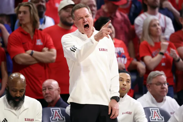 Kansas Jayhawks head coach Bill Self during Arizona Wildcats game