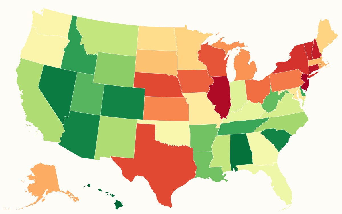Map Reveals States With Highest—And Lowest—Property Taxes