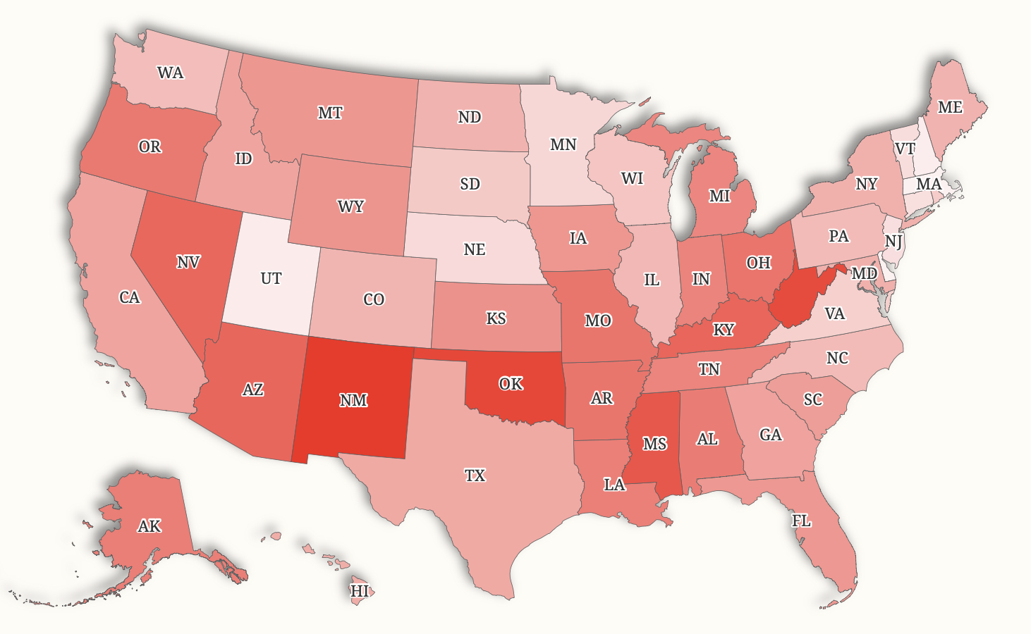 Map Shows States With Most Student Loan Defaults