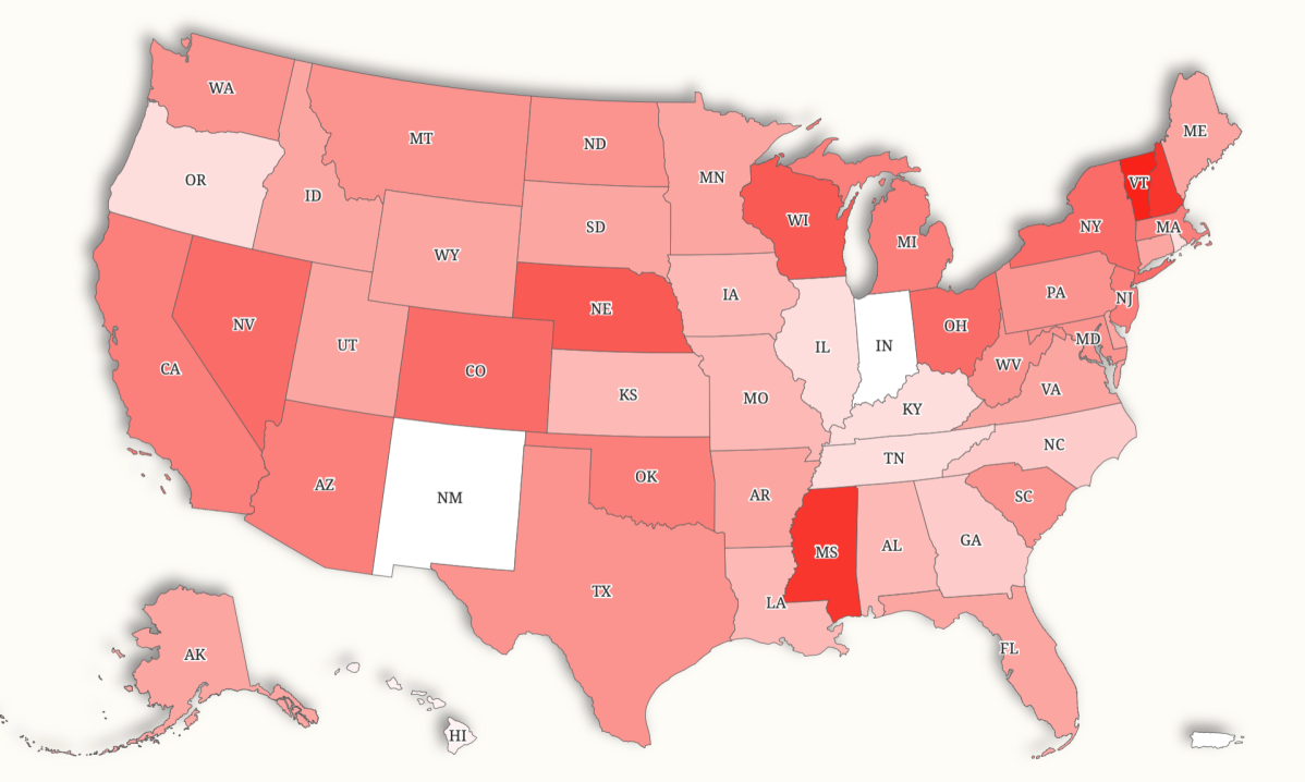 Map Shows States Paying Most for Child Care