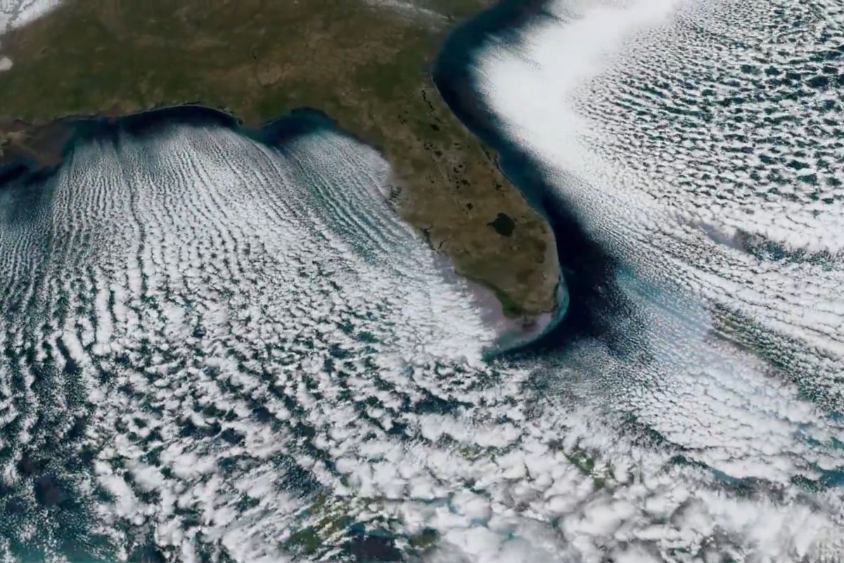 Captivating Cloud Streets: A Chilling Beauty Over Florida's Deep Freeze