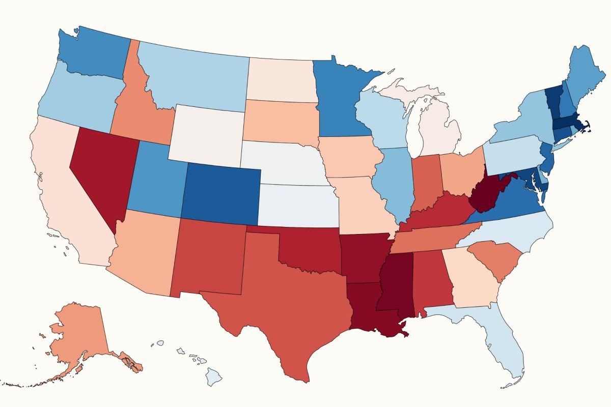 Map Shows Most—and Least—Educated States