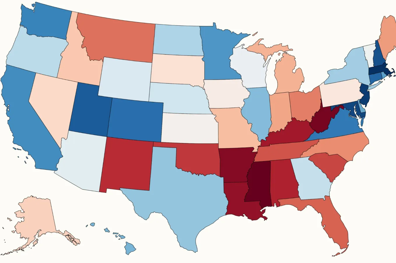 Map Shows States Where People Spending More on Groceries - Newsweek