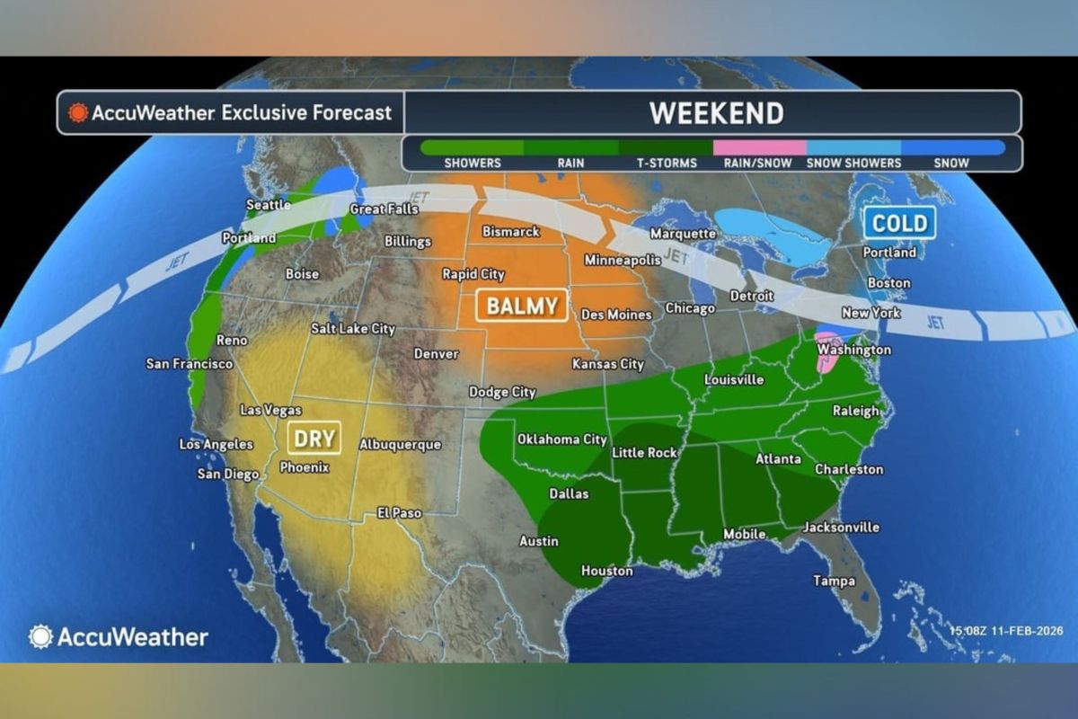Mapa mostrando as condições climáticas do Dia dos Namorados em cada estado.