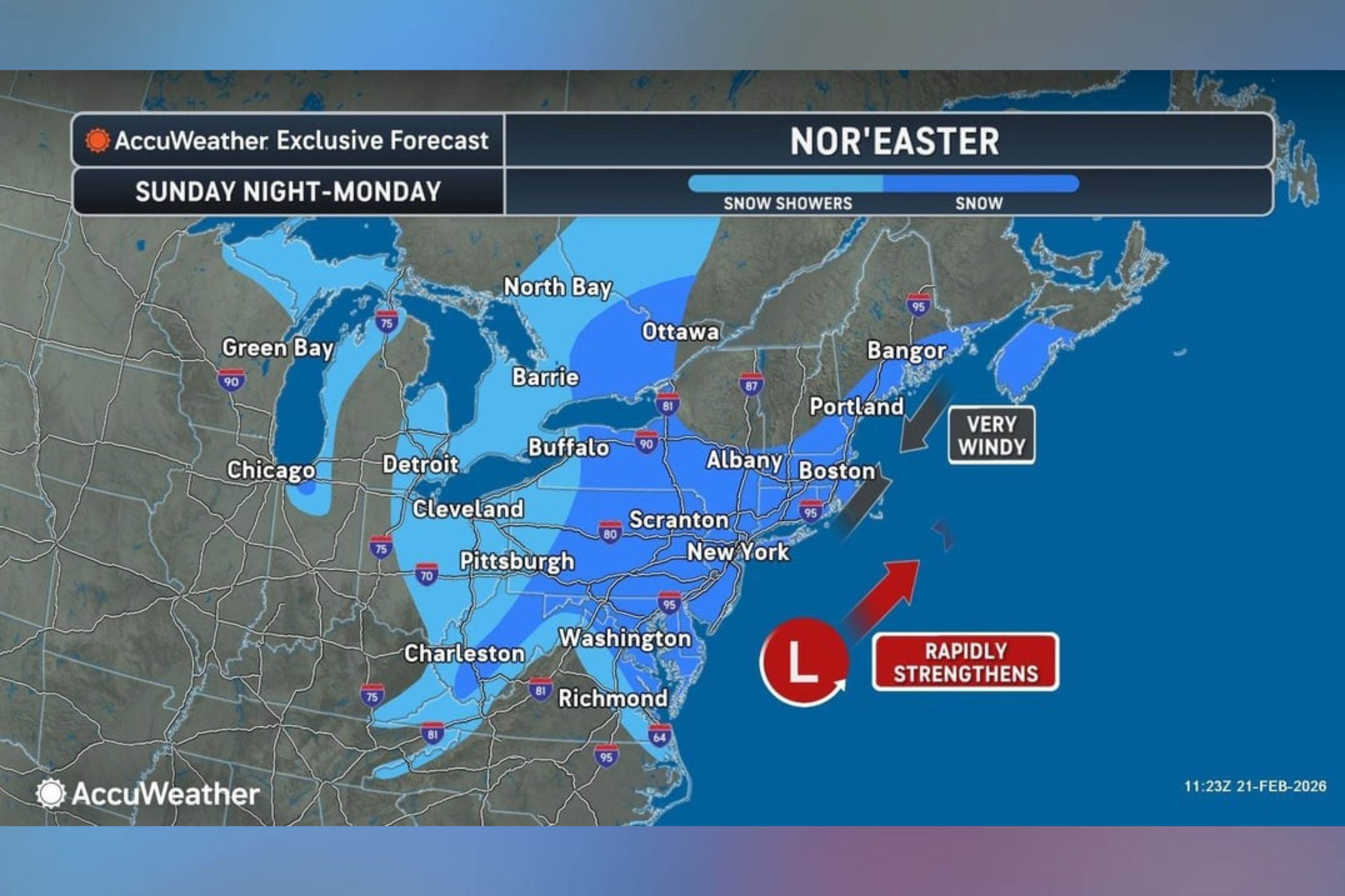 Map Shows States Facing Nor'easter: 'Extreme Impacts'