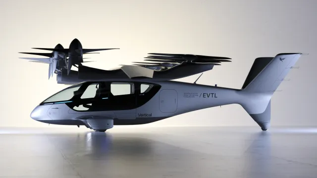 A side view of the Valo electric air taxi.