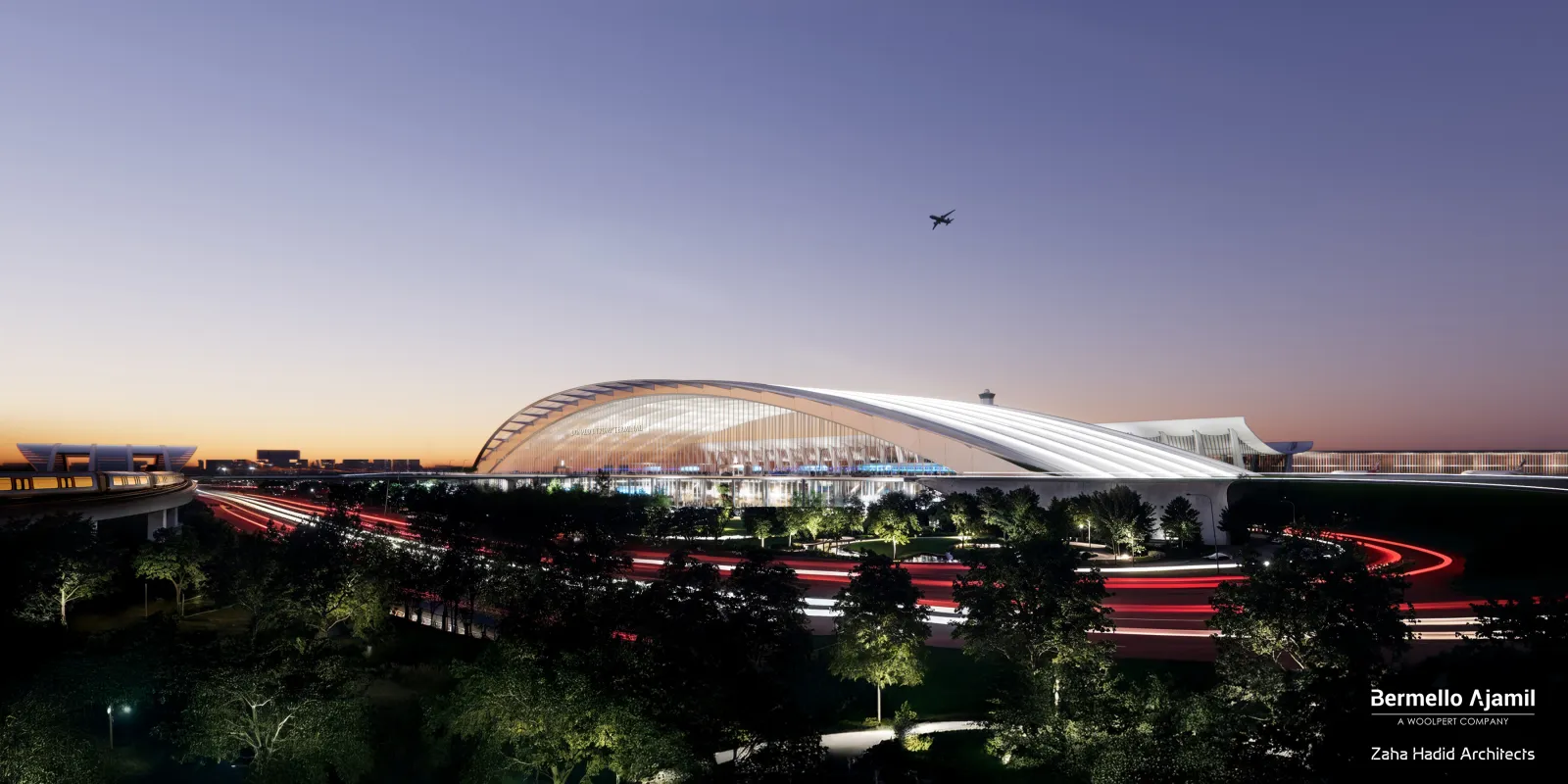 A rendering of the proposed revamp of the Washington Dulles International Airport