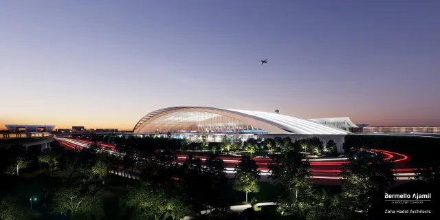 A rendering of the proposed revamp of the Washington Dulles International Airport