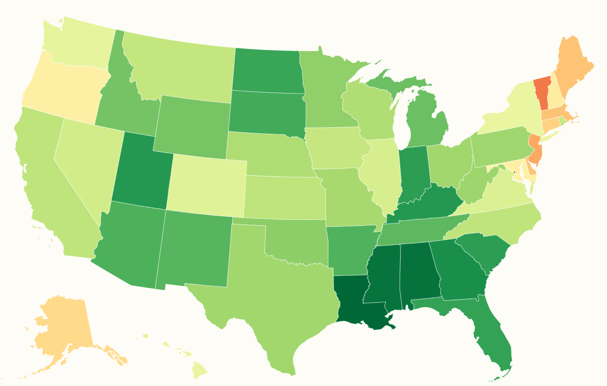 Map Shows States With the Highest Senior Care Costs