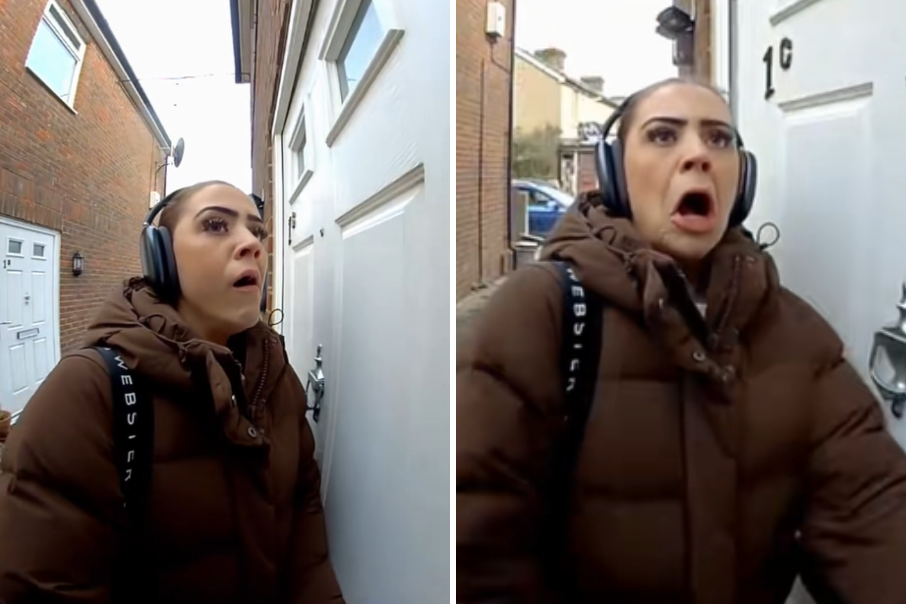 Woman Comes Home to Unexpected Visitor—Doorbell Cam Captures It All