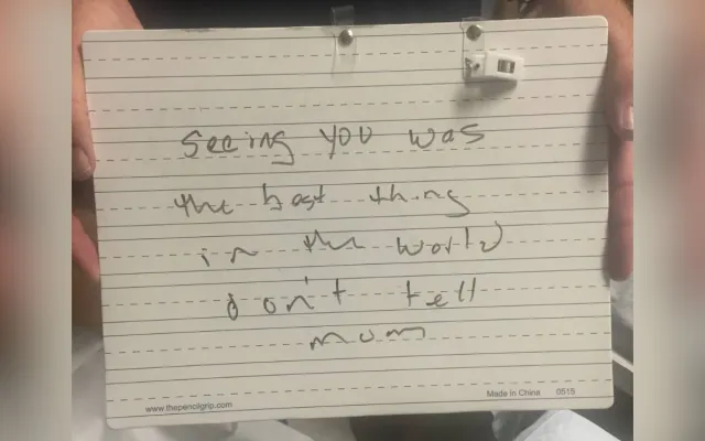 The message Gabbi Fernandez's dad wrote to her.