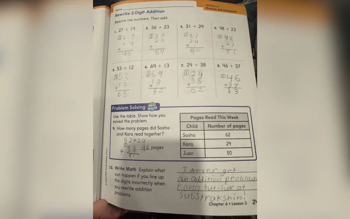 Dad Checks 7-Year-Old’s Homework—Laughter at ‘Sassy’ Answer to Math ...