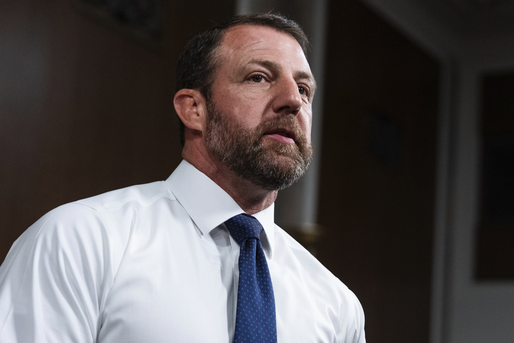 Markwayne Mullin reacts after Trump picks him to lead DHS