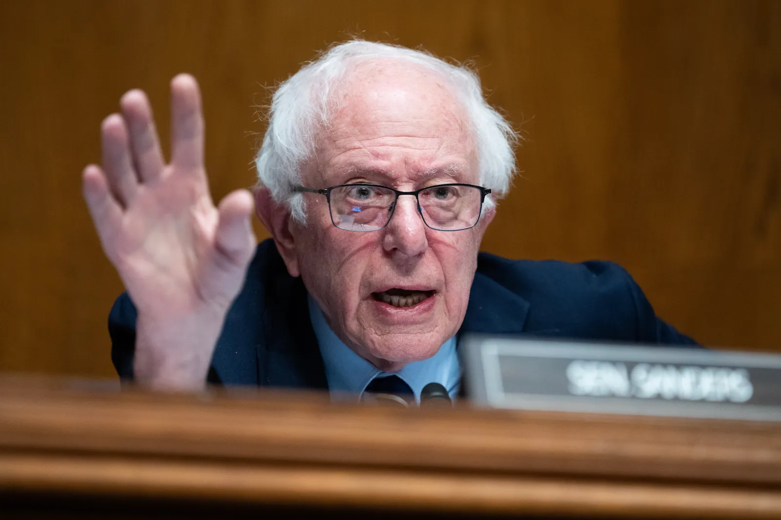 Ranking member Sen. Bernie Sanders, I-Vt., in the Dirksen building on Wednesday, February 25, 2026.