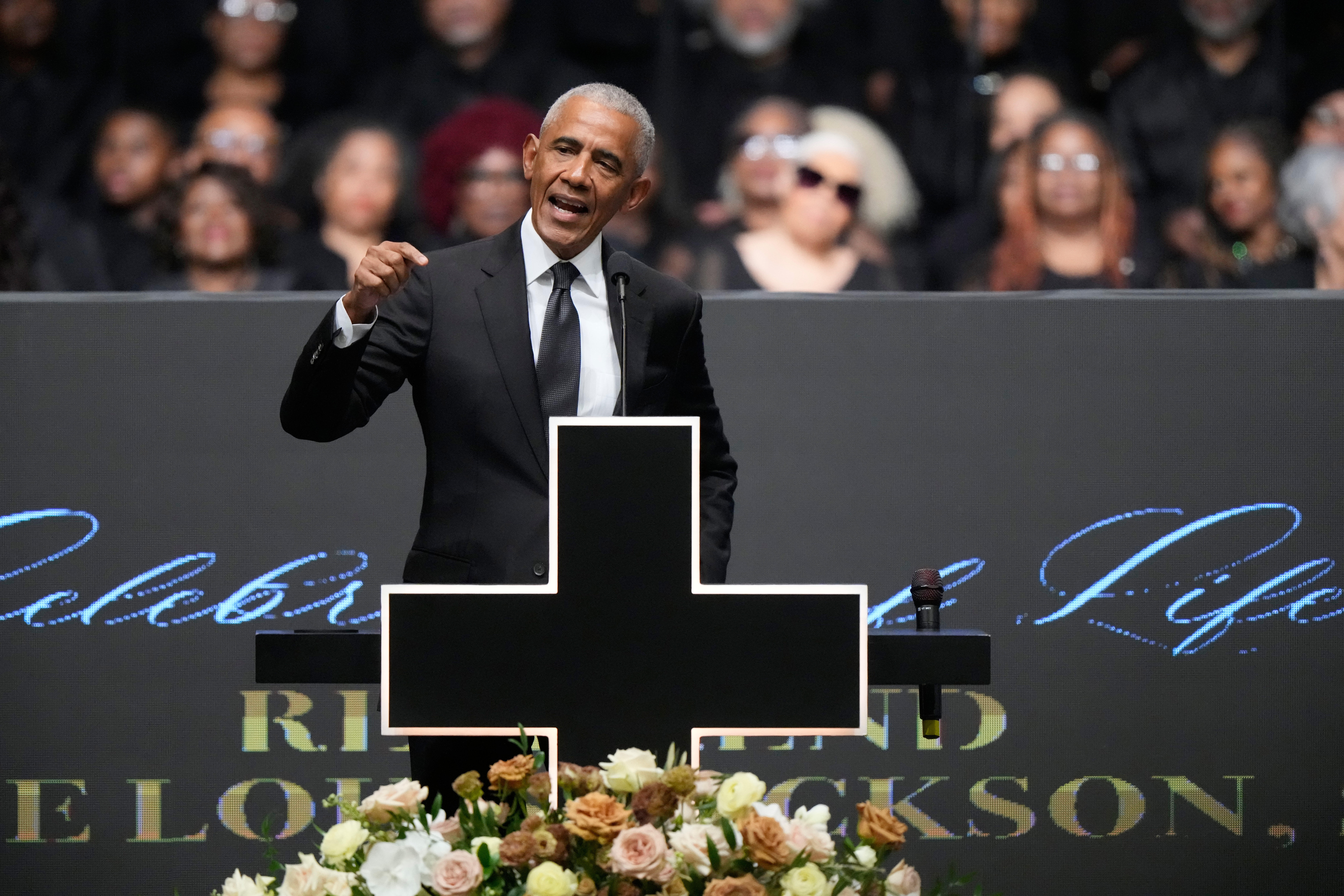Barack Obama Reacts to Running for Third Term During Jesse Jackson Funeral