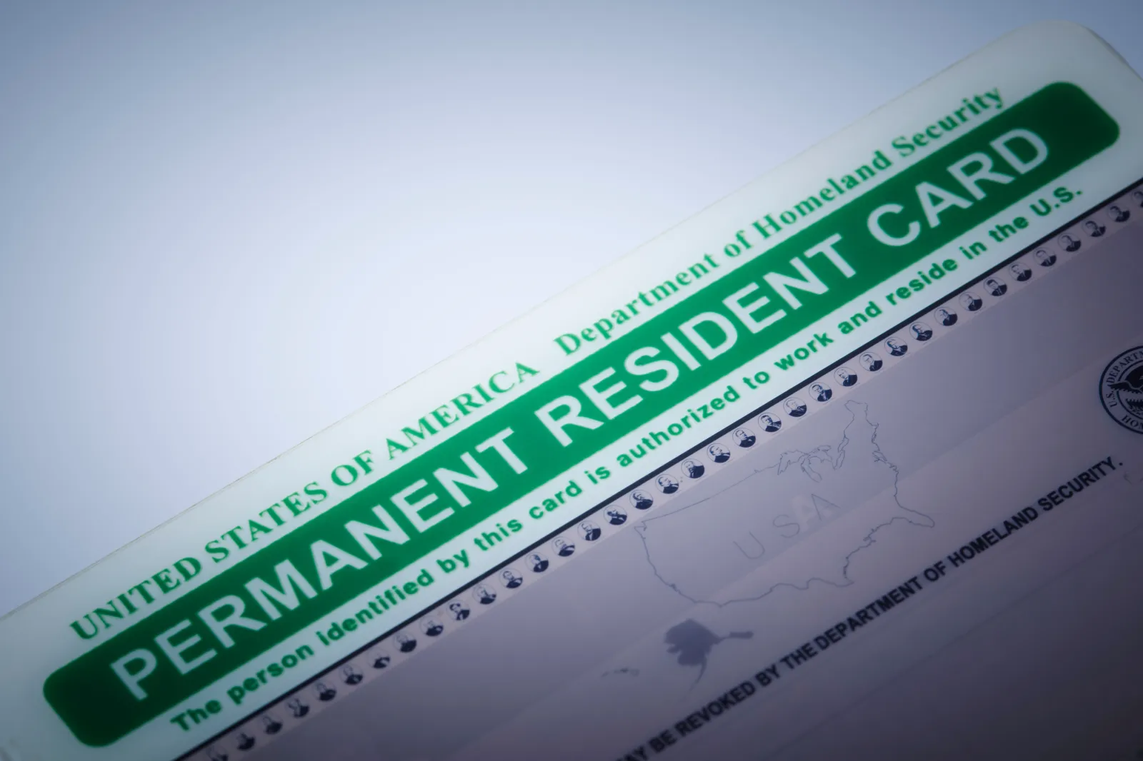 USA green card - stock photo