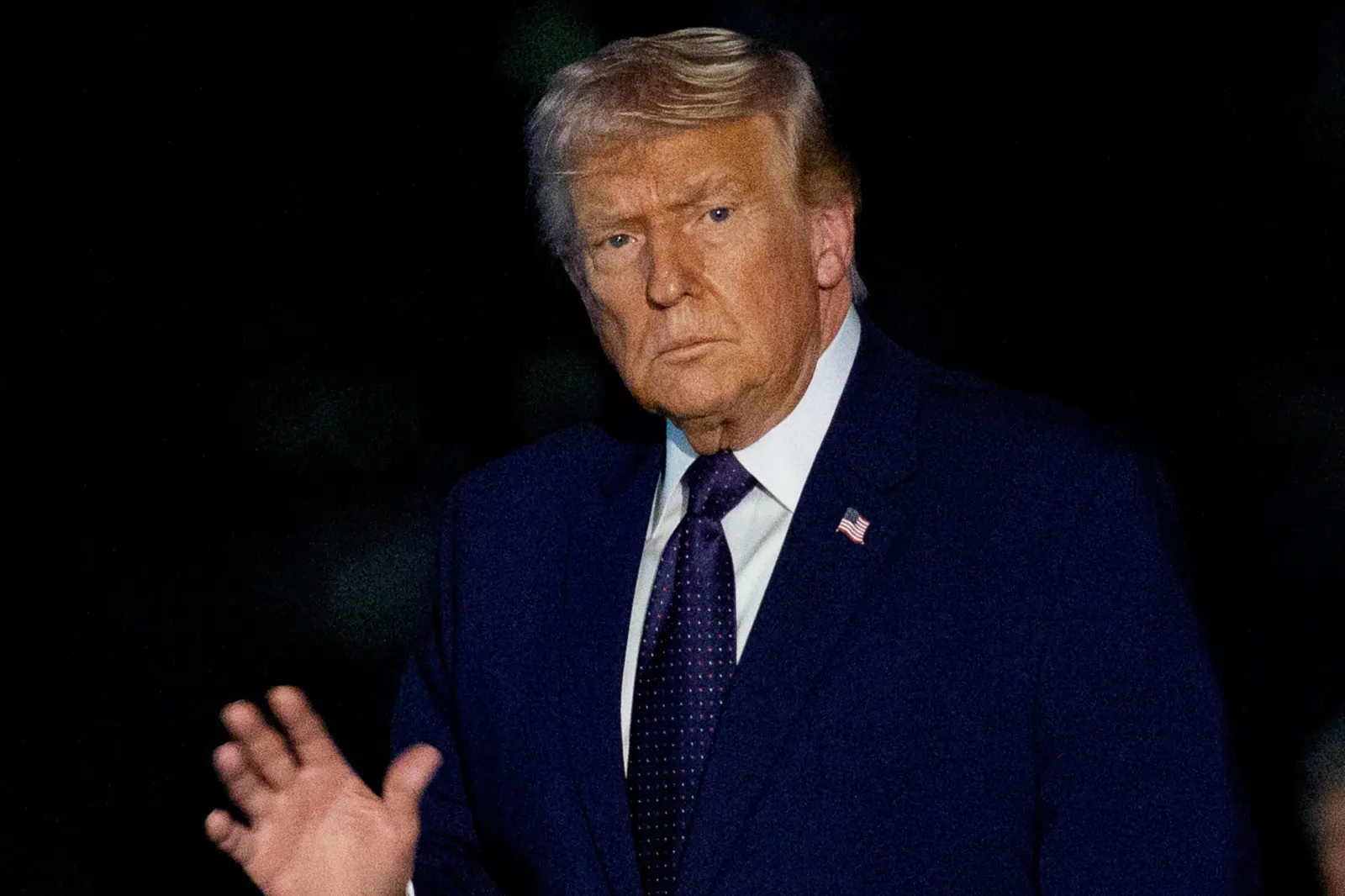 Donald Trump walks across the South Lawn as he arrives at the White House on March 9, 2026 in Washington, DC.