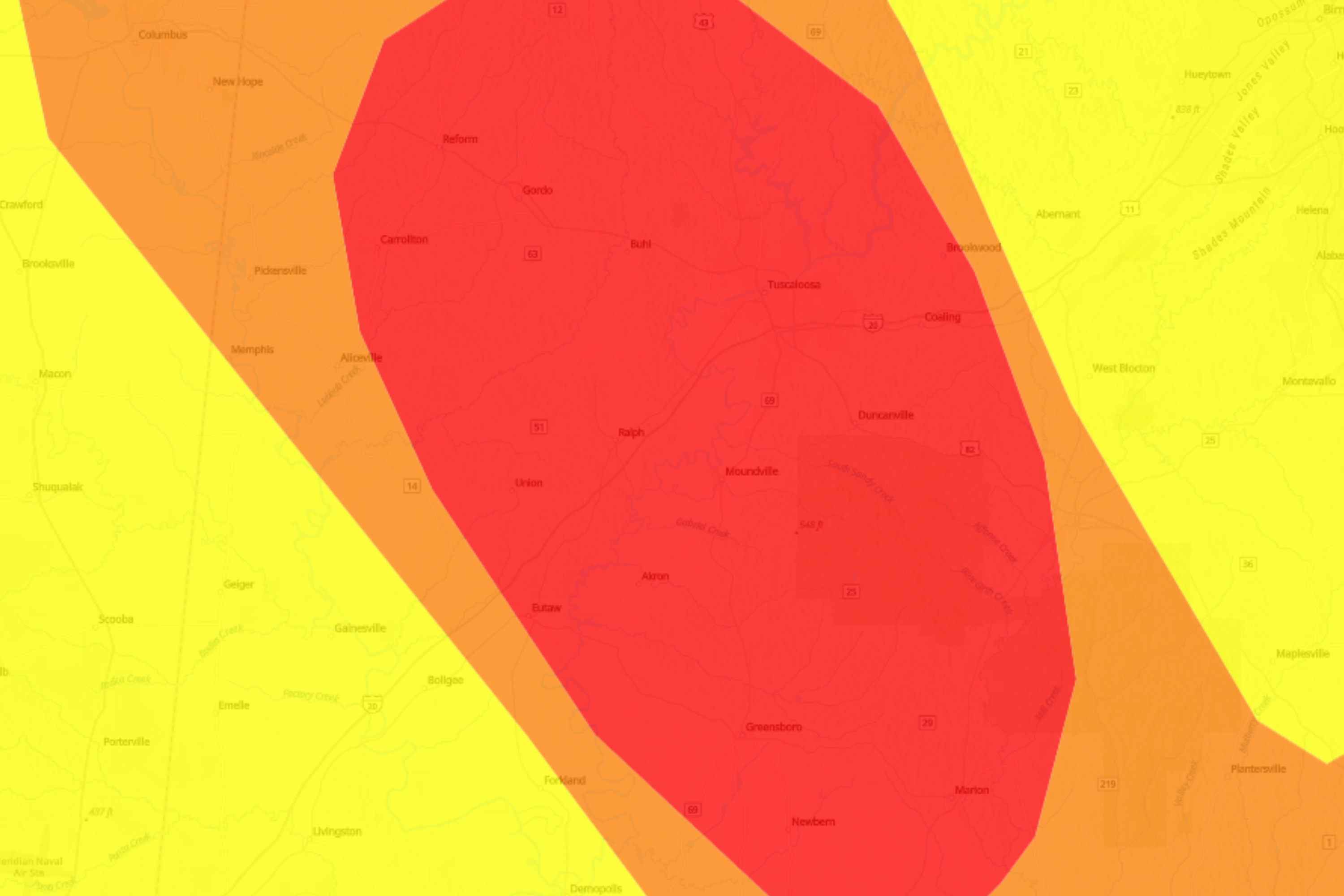 Thousands Urged To Stay Inside in Alabama