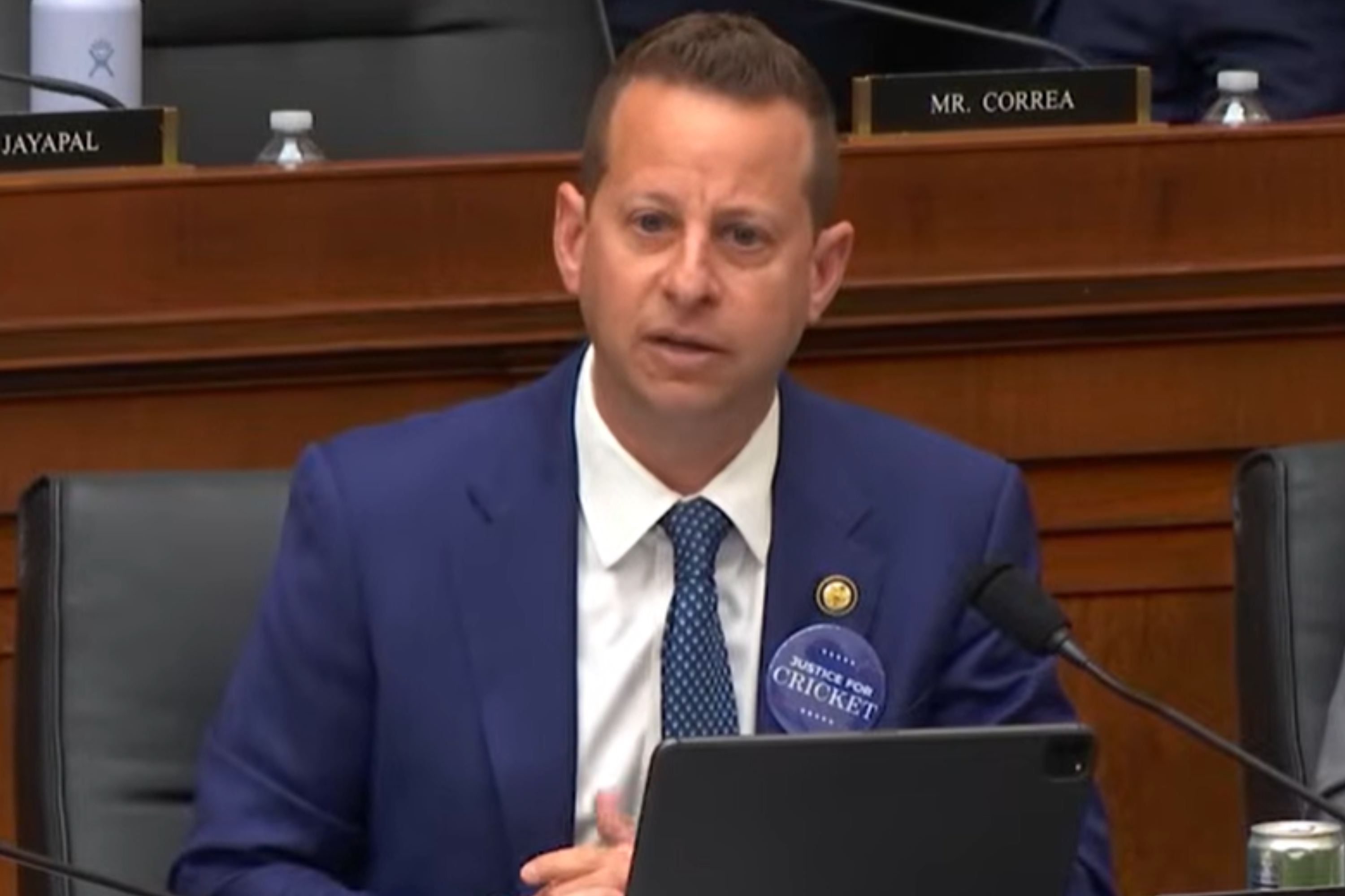 Democratic Congressman References Kristi Noem Dog Shooting on Lapel Pin