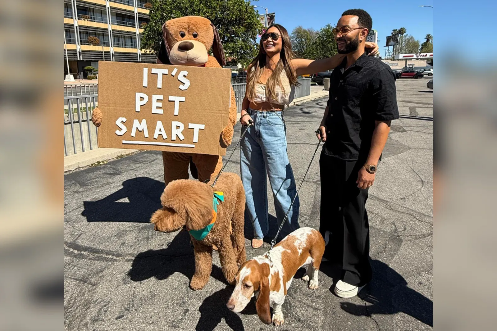 John Legend, Chrissy Teigen at PetSmart rally