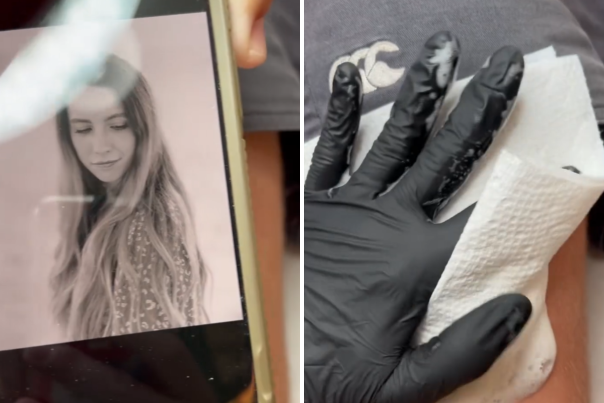 Dad asks 4-year-old to draw picture of mom for new tattoo, result shocks