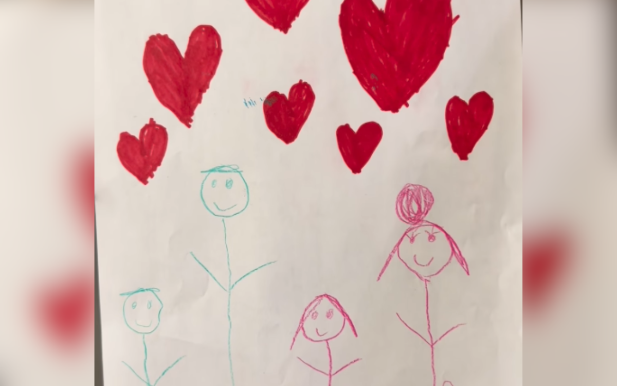 Five-Year-Old Daughter Draws Family Portrait, One Detail Makes Mom ‘Cry’