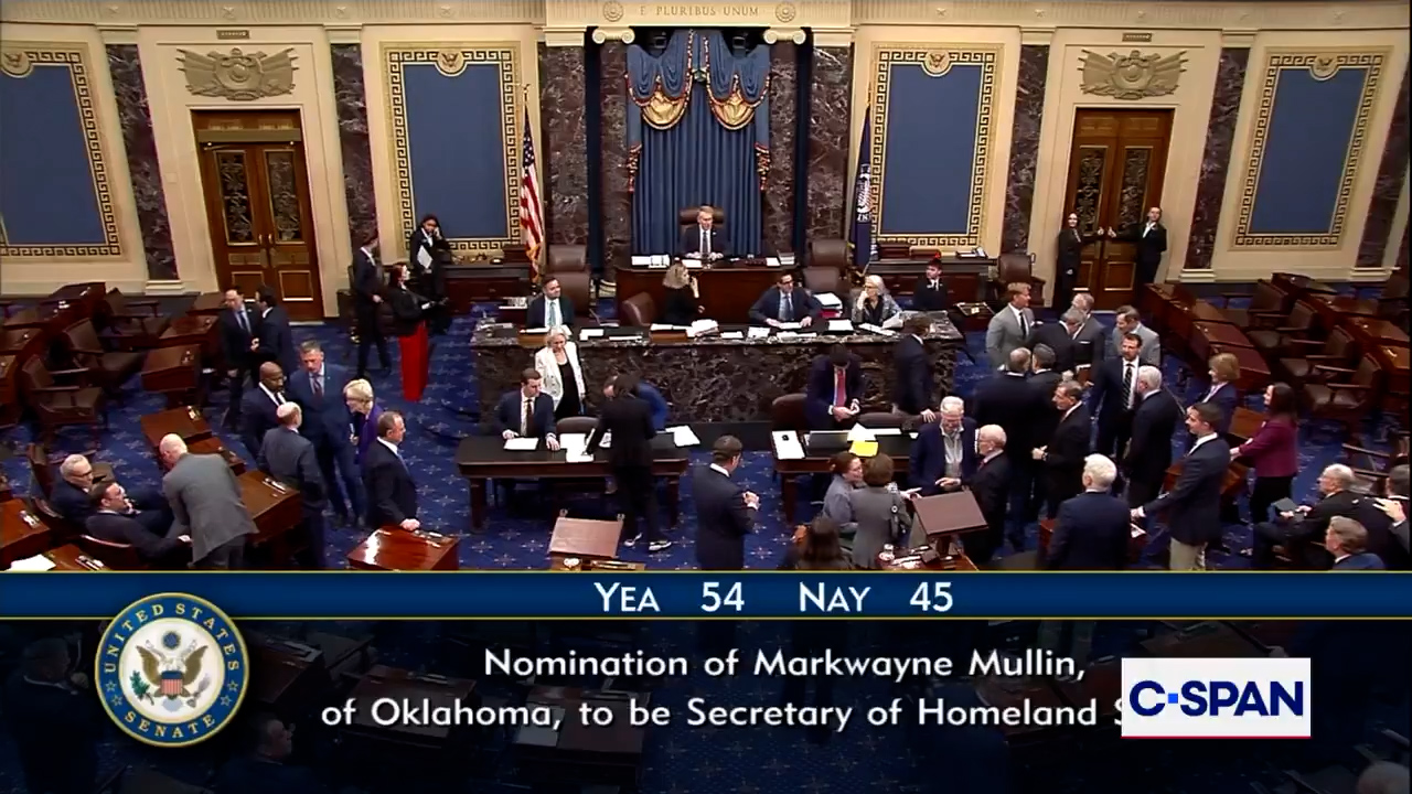 Senate Confirms Markwayne Mullin As DHS Secretary