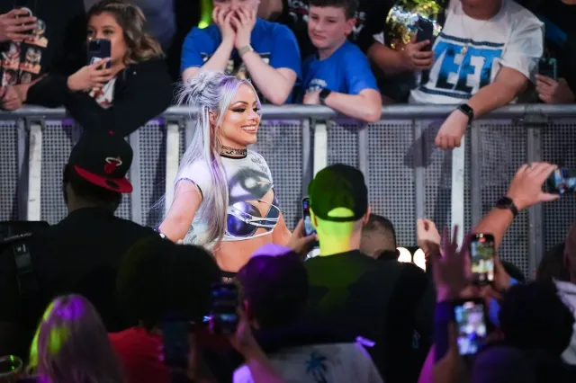 WWE star Liv Morgan makes her entrance for a match on Raw