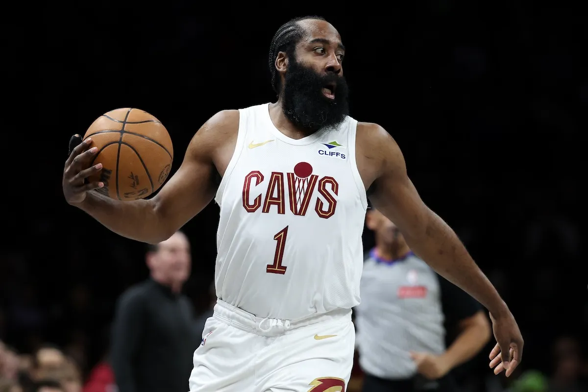 Cleveland Cavaliers guard James Harden against Brooklyn Nets